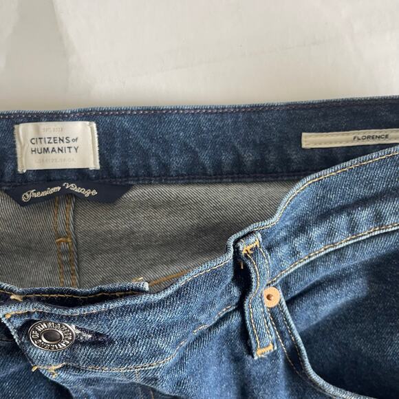 Citizens of Humanity Florence Wide Straight High Rise Jeans in Everdeen Size 33 - Picture 7 of 9